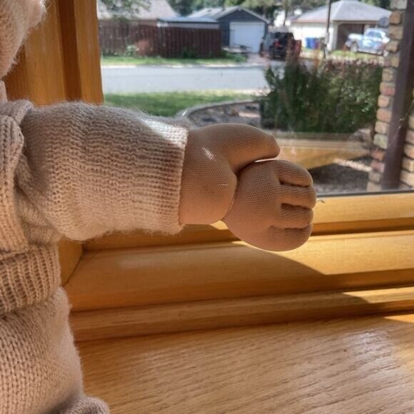 1978 1983 O.A.A CPK Cabbage Patch Kid Clothing and Shoes One Tooth Blue Eyes 16" - Picture 5 of 9